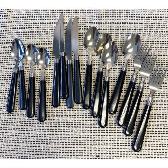 Vintage GIBSON Everyday Black Flatware 15PCS Set - Picture 2 of 4